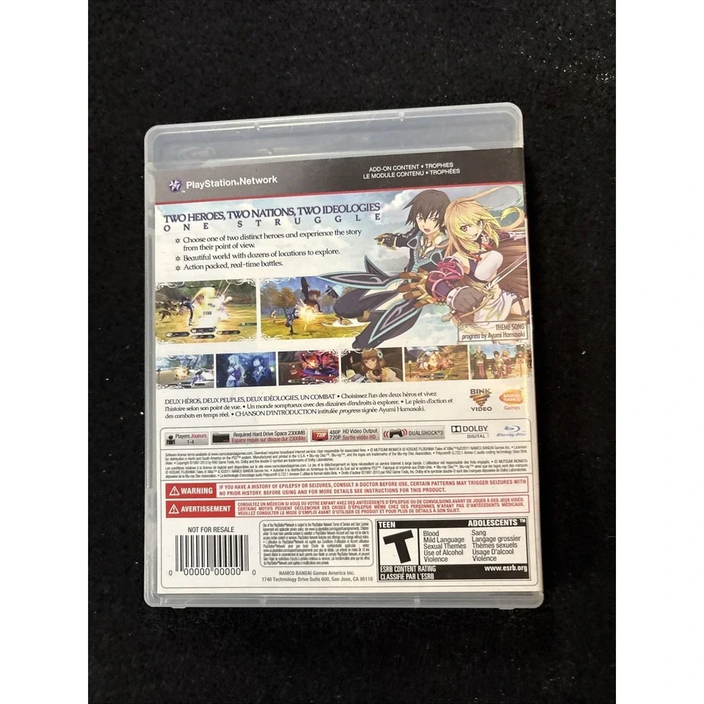 Tales of Xillia (Sony PlayStation 3 PS3, 2013) US Version! ESRB (no manual)
